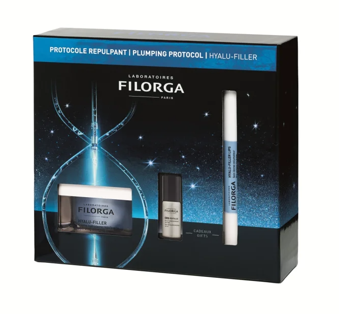 Filorga Hyalu Filler Xmas 2025 cofanetto con crema 50 ml + siero rivitalizzante 5 ml + balsamo labbra 4 g - Cofanetto Regalo Beauty